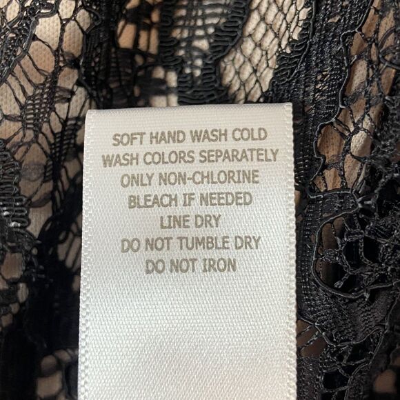 Taylor Black Lace Midi Dress Women's L (12-14) Flutter Sleeves Witchy Fairy Goth - Picture 10 of 11